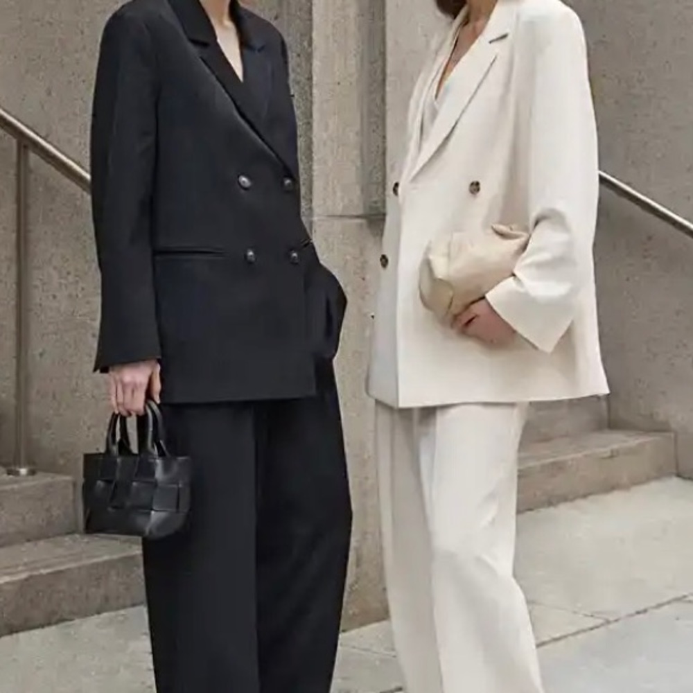 oak and fort oversized blazer in oatmeal